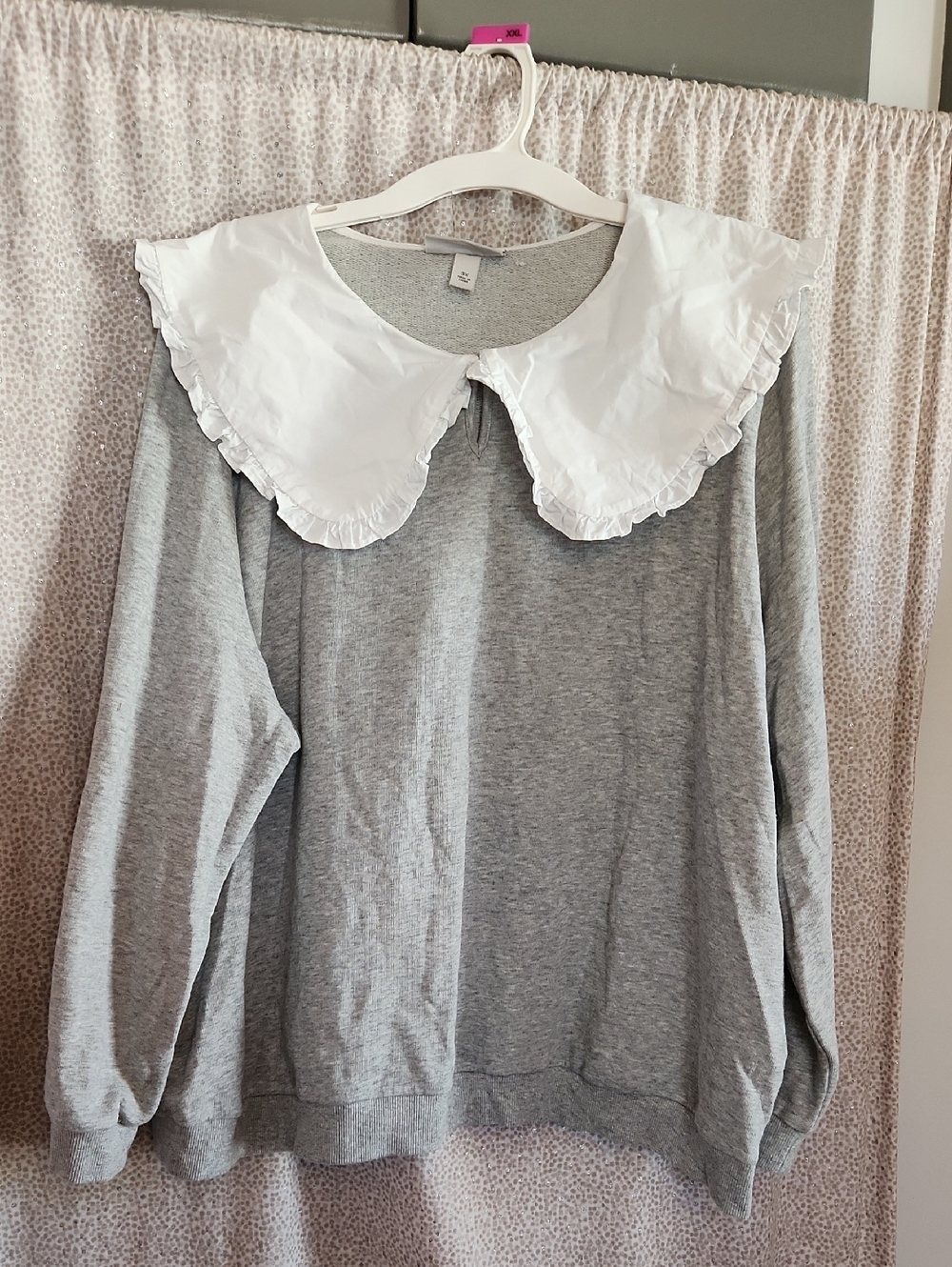 Sandy Liang X Target Grey Sweatshirt with White Peter Pan Collar